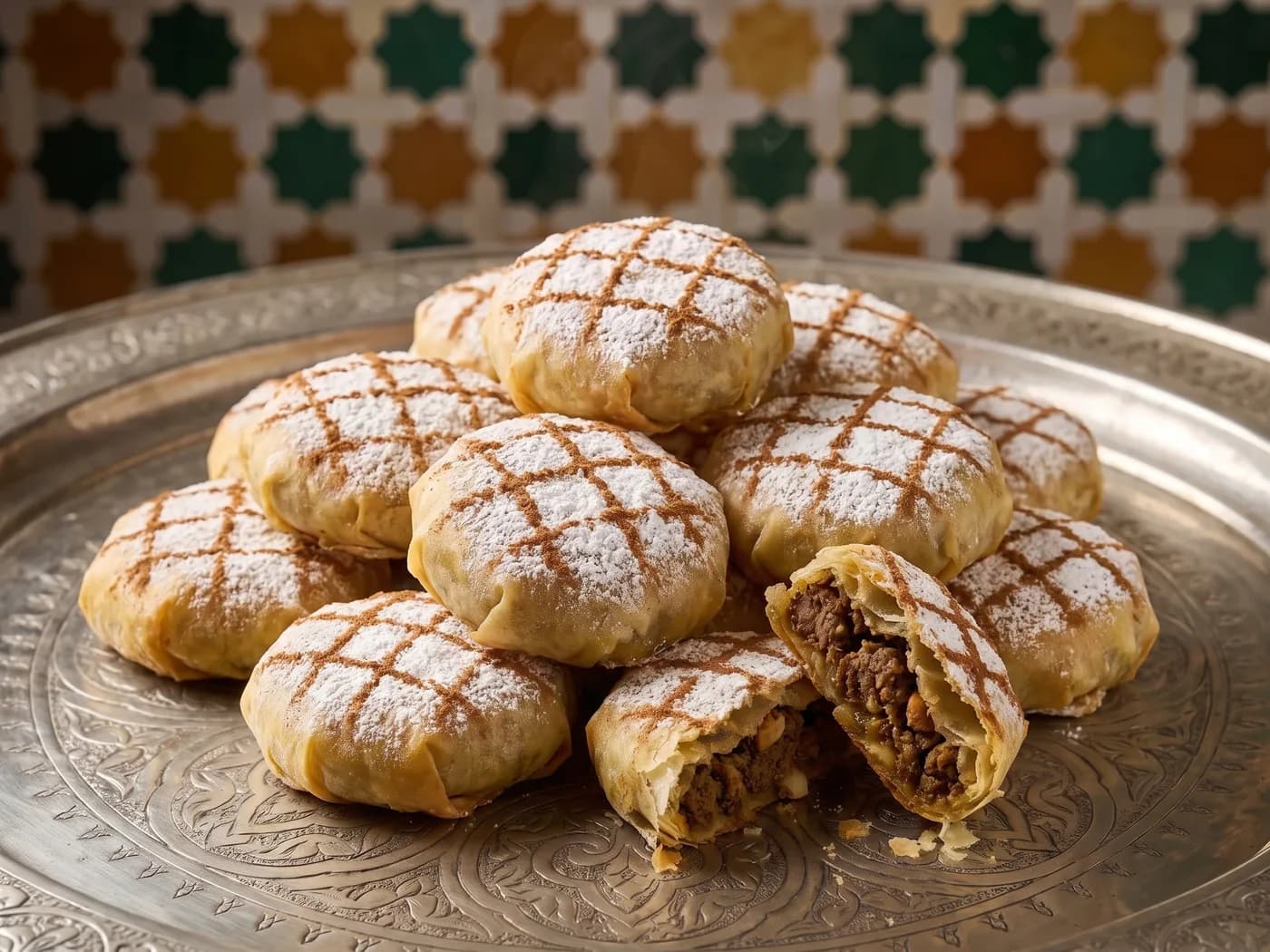 Stapel mini pastilla's met vlees